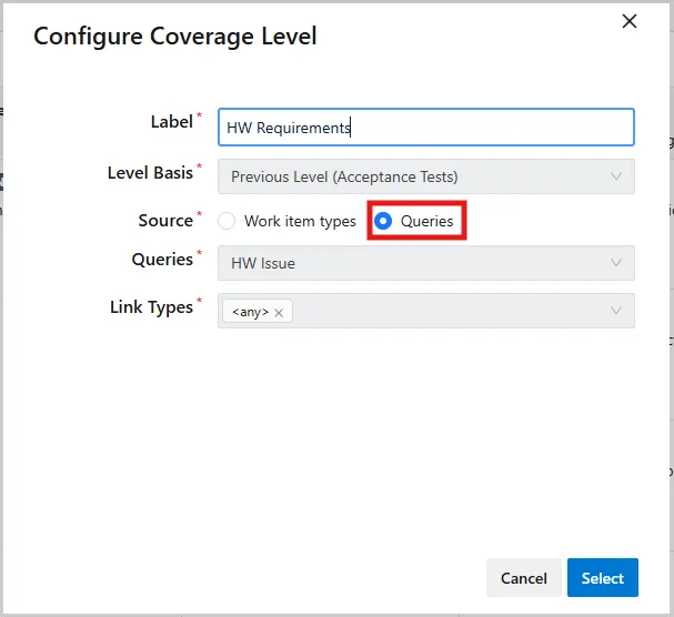 Add coverage levels from queries