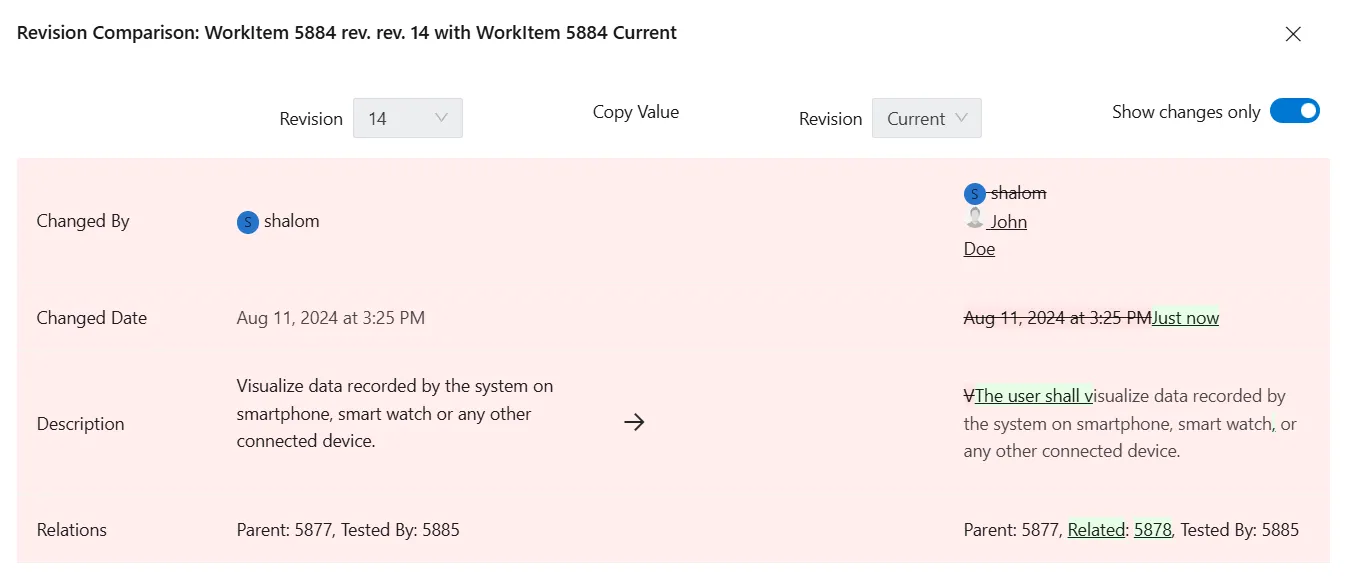 Enhancements on the Revision Comparison